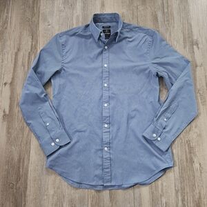 Bluffworks Men's Zenith Blue Causal Button-Down Shirt Small Preppy Stretch